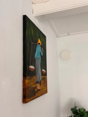 Oude vrouw met pikolan